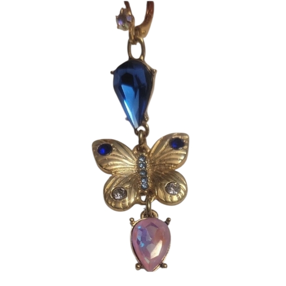 Betsey Johnson Blue and Pink Butterfly Mismatch Earrings - Picture 3 of 6